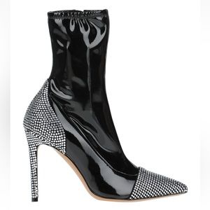 ALEXANDRE VAUTHIER Helena Latex Ankle Boots Rhinestones